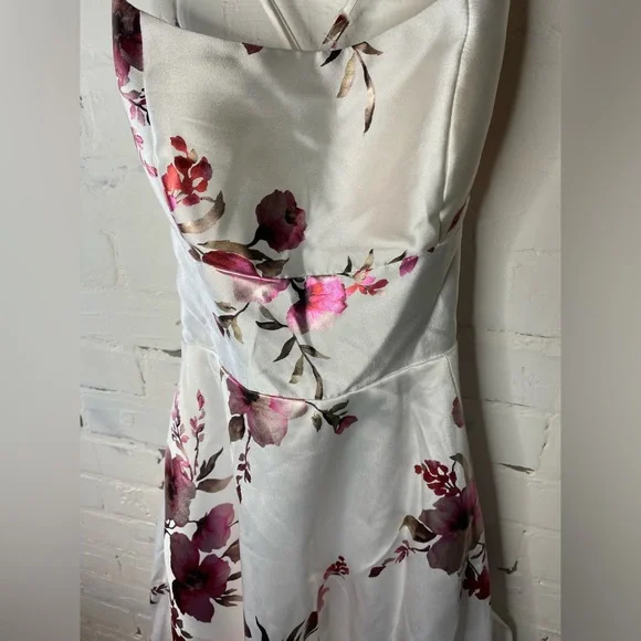 B Darlin Floral Prom Dress - White and Pink - Picture 3 of 6